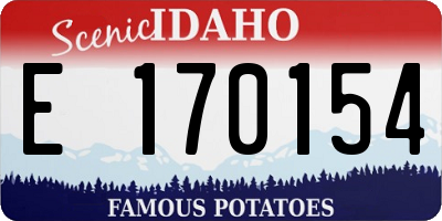ID license plate E170154