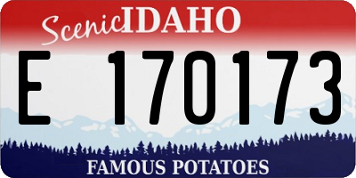 ID license plate E170173