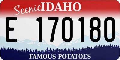 ID license plate E170180