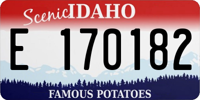ID license plate E170182