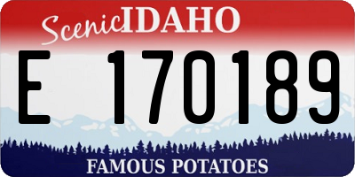ID license plate E170189