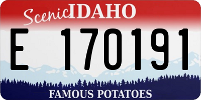 ID license plate E170191