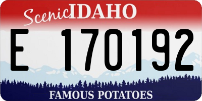 ID license plate E170192