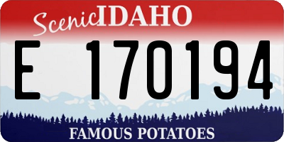 ID license plate E170194