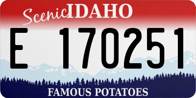 ID license plate E170251