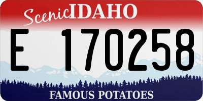 ID license plate E170258