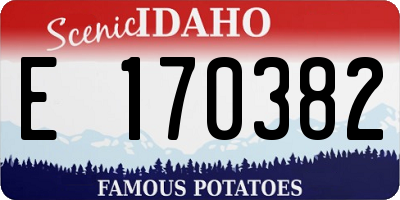 ID license plate E170382