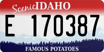 ID license plate E170387