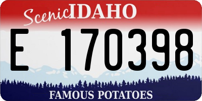 ID license plate E170398