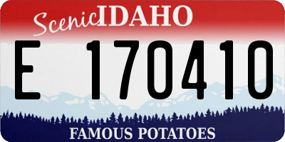 ID license plate E170410