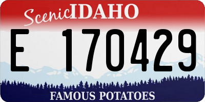 ID license plate E170429