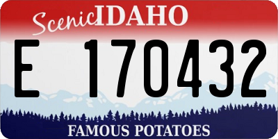 ID license plate E170432