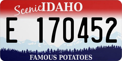 ID license plate E170452