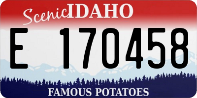 ID license plate E170458