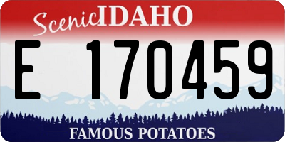 ID license plate E170459