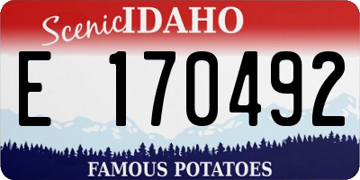 ID license plate E170492