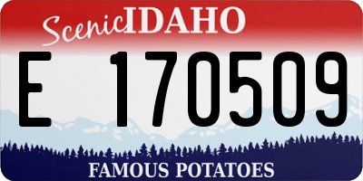ID license plate E170509