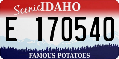ID license plate E170540