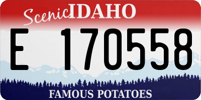 ID license plate E170558