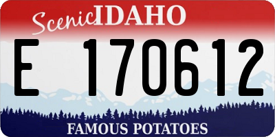 ID license plate E170612