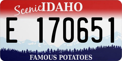 ID license plate E170651