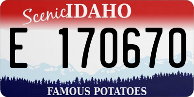 ID license plate E170670