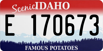 ID license plate E170673