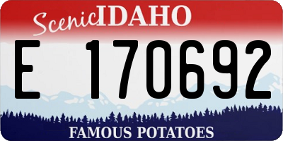 ID license plate E170692