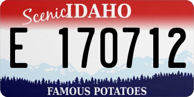 ID license plate E170712