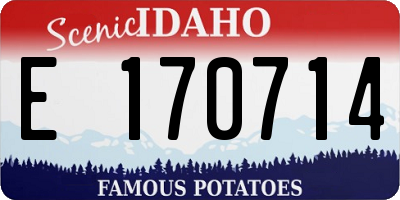 ID license plate E170714