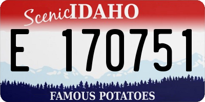ID license plate E170751