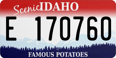ID license plate E170760