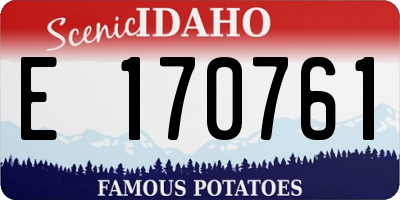 ID license plate E170761