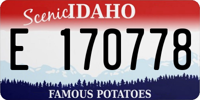 ID license plate E170778