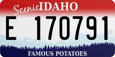 ID license plate E170791