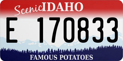 ID license plate E170833