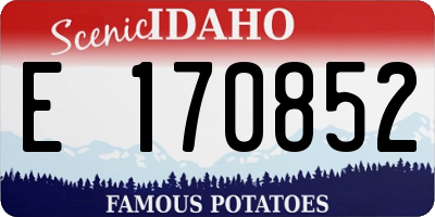 ID license plate E170852