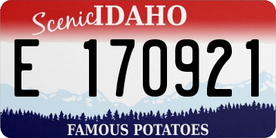 ID license plate E170921