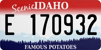 ID license plate E170932