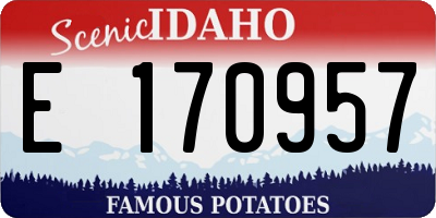 ID license plate E170957