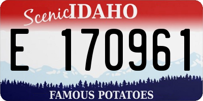 ID license plate E170961