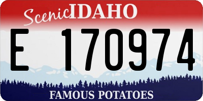 ID license plate E170974