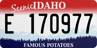 ID license plate E170977