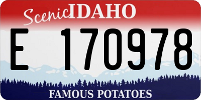 ID license plate E170978