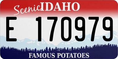 ID license plate E170979