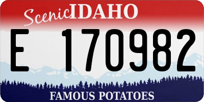 ID license plate E170982