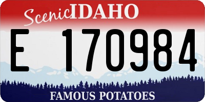 ID license plate E170984