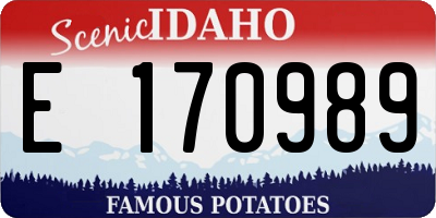 ID license plate E170989
