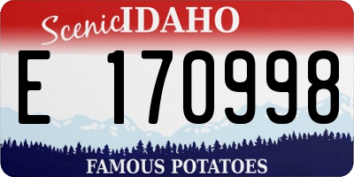 ID license plate E170998