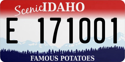 ID license plate E171001